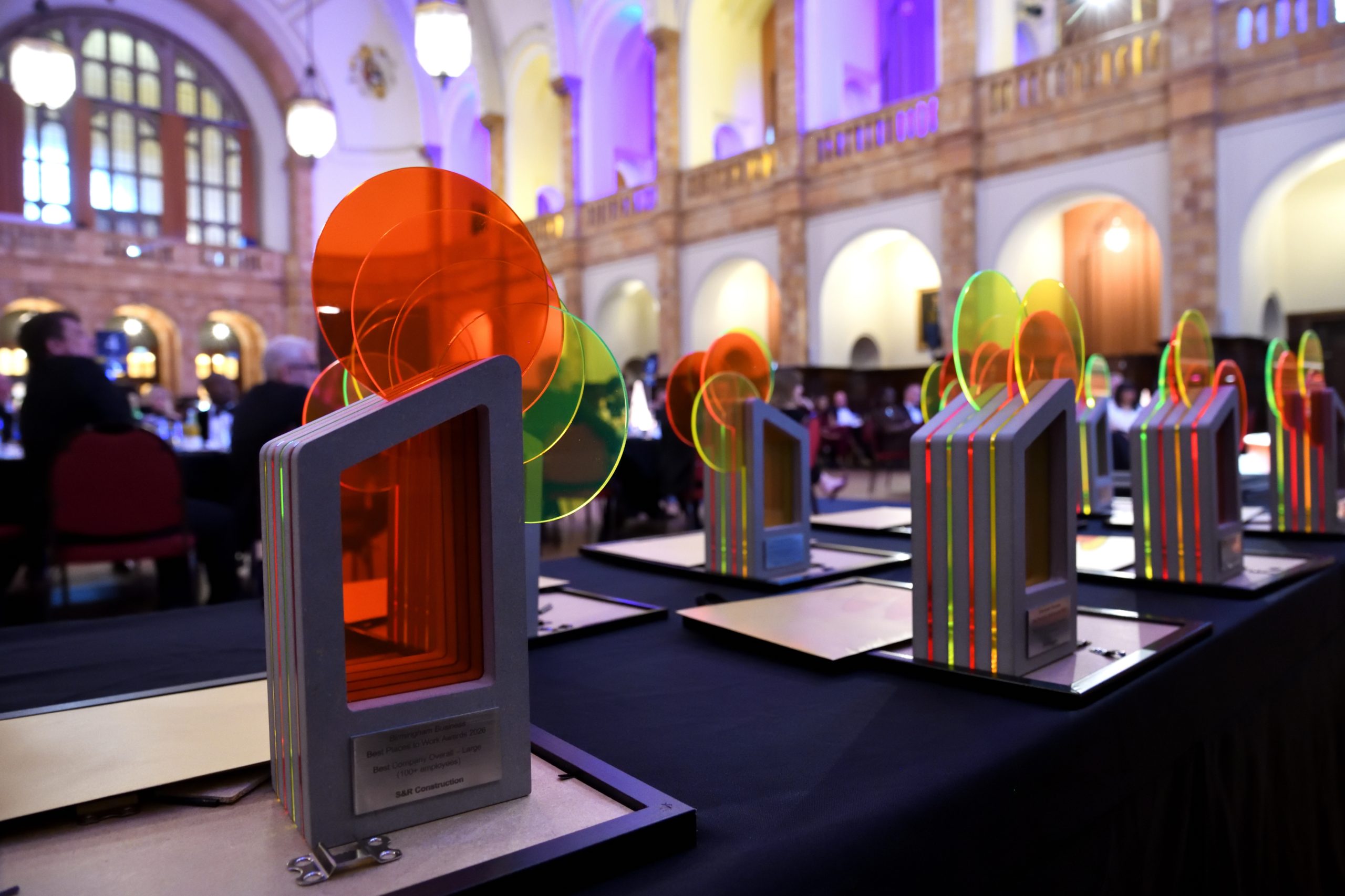 Shot of the Birmingham Best Places to Work Awards 2026 trophies